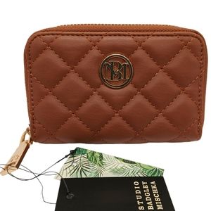 Badgley Mischka Wallet Diamond Quilted Card Coin Purse